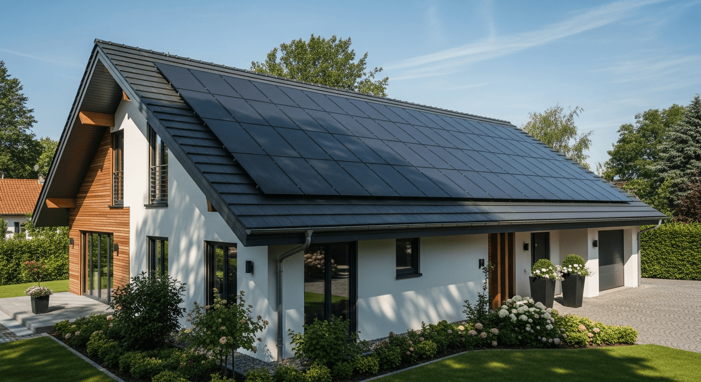 Einfamilienhaus mit Photovoltaikanlage – PV-Installation im Raum Bexbach